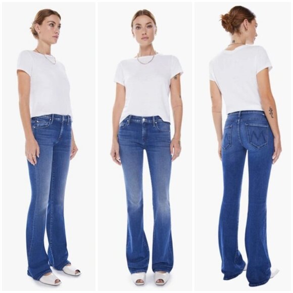 💕MOTHER💕 The Down Low Weekender Heel Jeans ~ High Tide 31 NWT - Picture 1 of 16